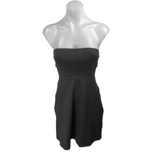 Susana Monaco Black Sleeveless Strapless Tube Bandeau Cutout ALine Mini Dress XS